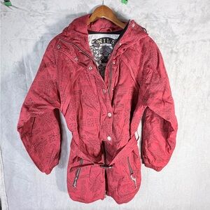 Nils Vintage Ski Jacket Red Black Geometric Print Size womens medium